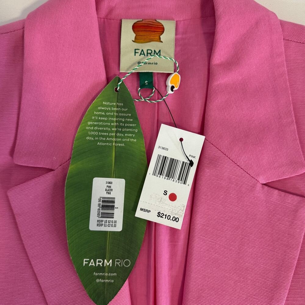 New NWT Farm Rio Pink Blazer Size Small - Picture 12 of 13